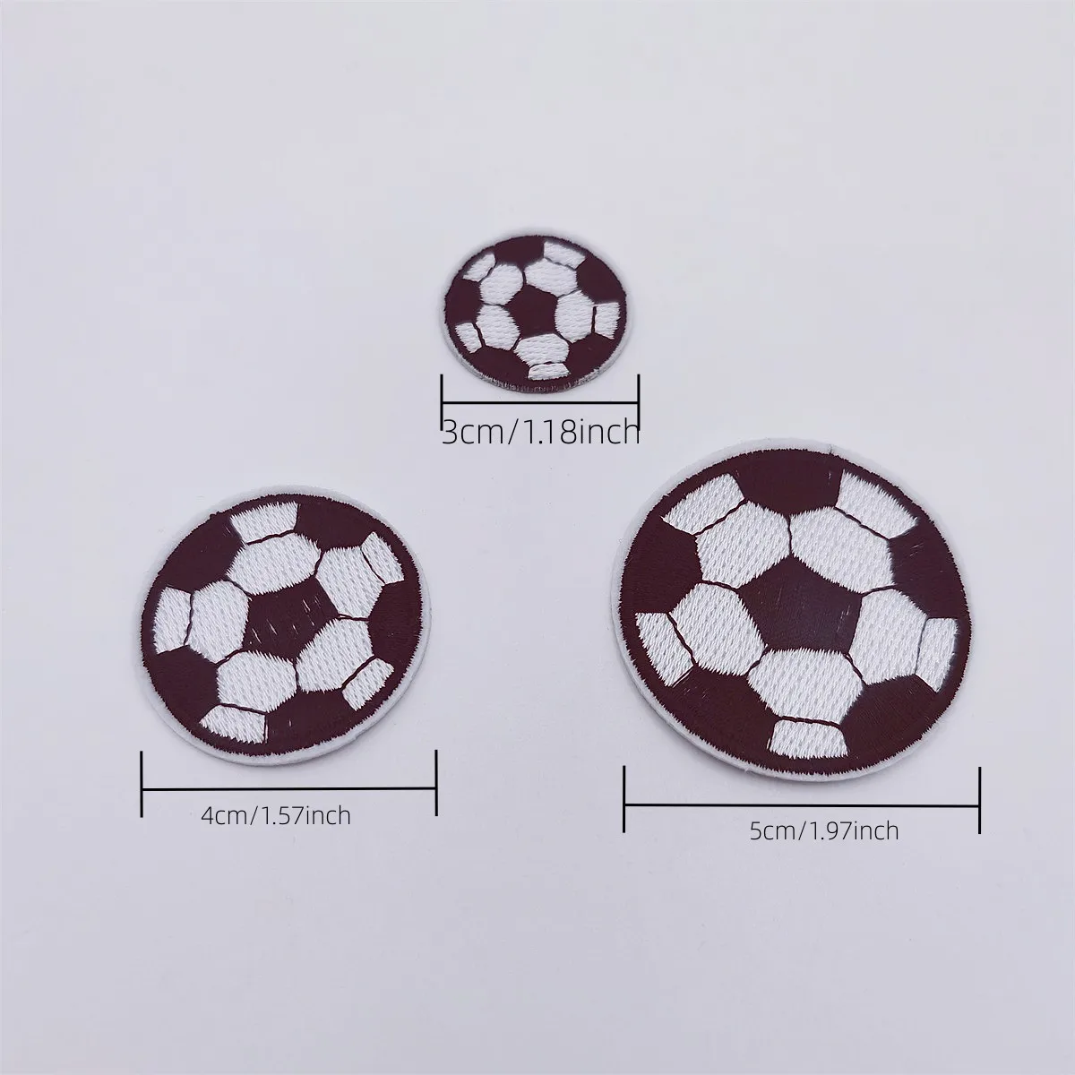 6pcs Round Football Soccer Patches Appliques Iron On Sewing Embroidery Badge Sticker Accessories For DIY Clothes And Decorations