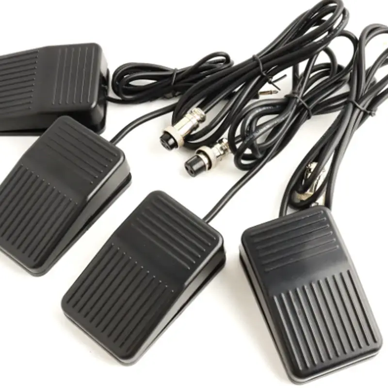 Nonslip Control Foot Switch Reset Foot Pedal with GX16 Aviation Plug (2Pin 3Pin 4Pin) And 3.5mm Audio Plug for Game Control Sys.