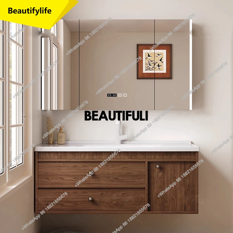 a17 Wooden Partitions Bathroom Cabinet Dressers Makeup Modern Storage Cupboard Mirror Toilet Drawers Archivadores Trendy Furnitu