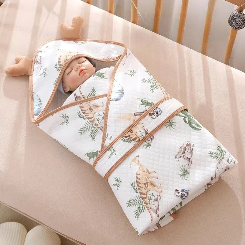 Newborn Baby Swaddle Blanket 100% Cotton Soft Breathable Hospital Crib Stroller Wrap Anti-Startle Swaddle for Infant All Seasons