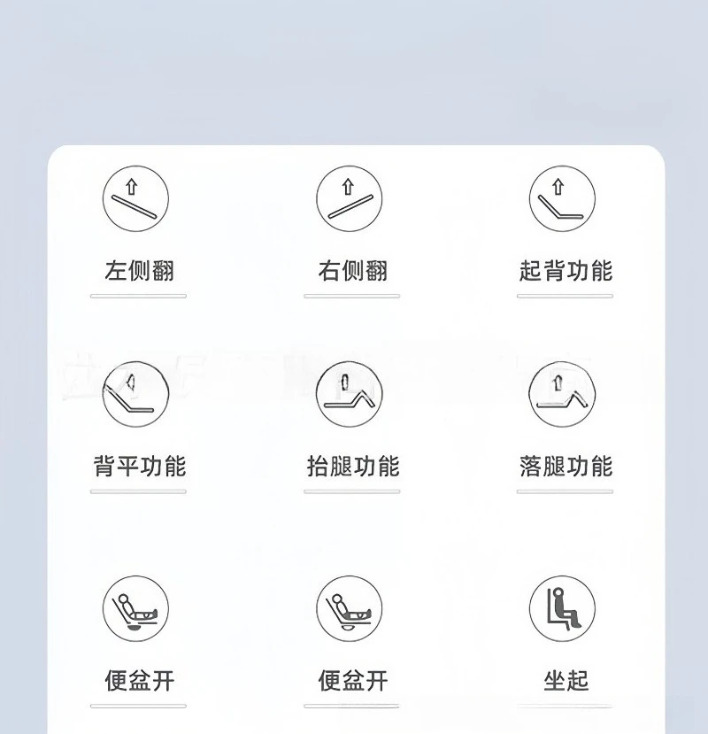Electric  bed, multi-functional elderly paralyzed patient flashlight integrated lifting bed, turning over bed electric