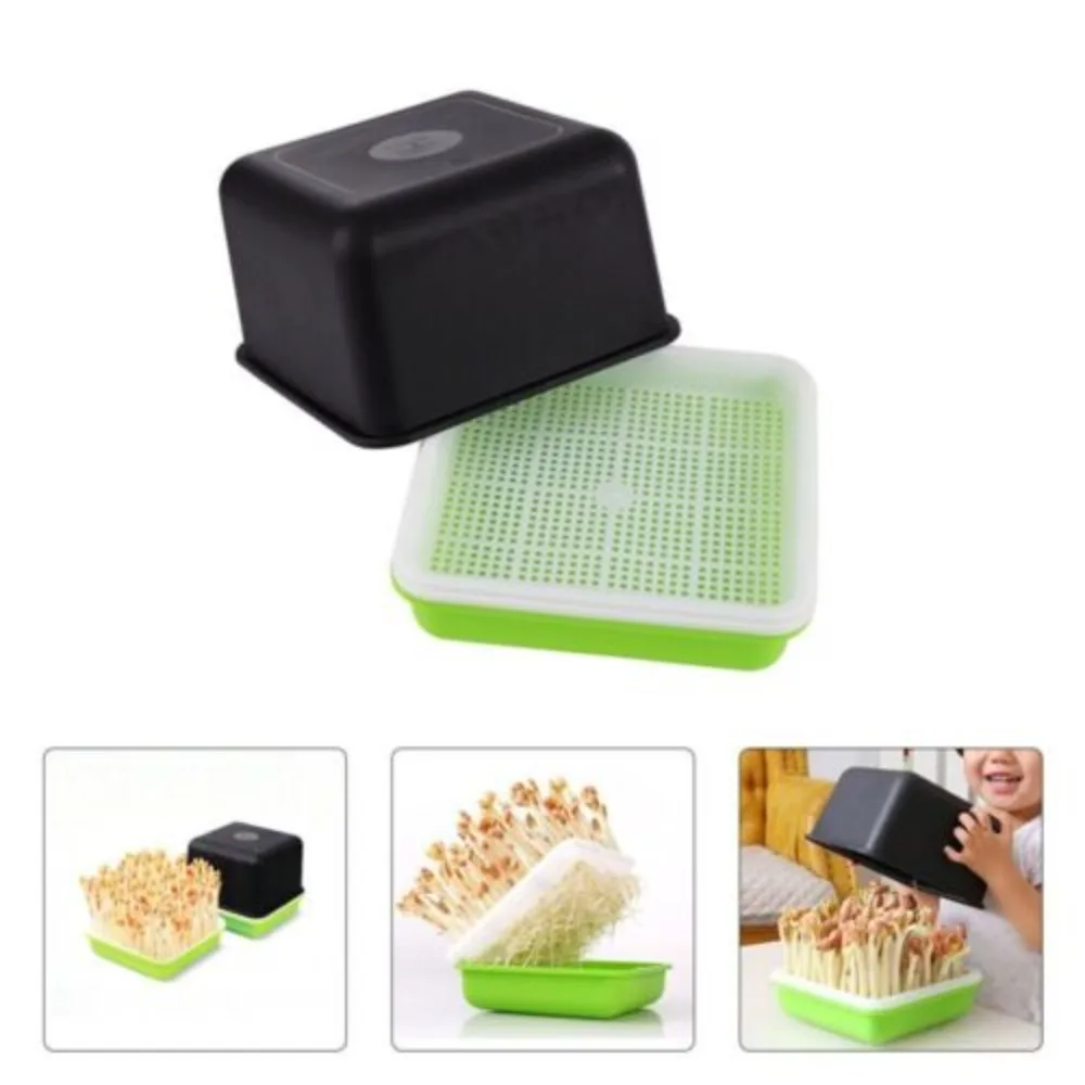 4Pcs/set Cat Grass Household Tray Peanut Bean Grow Germination Pot Seedling Sprouter Soilless Planting Pot Hydroponic Box