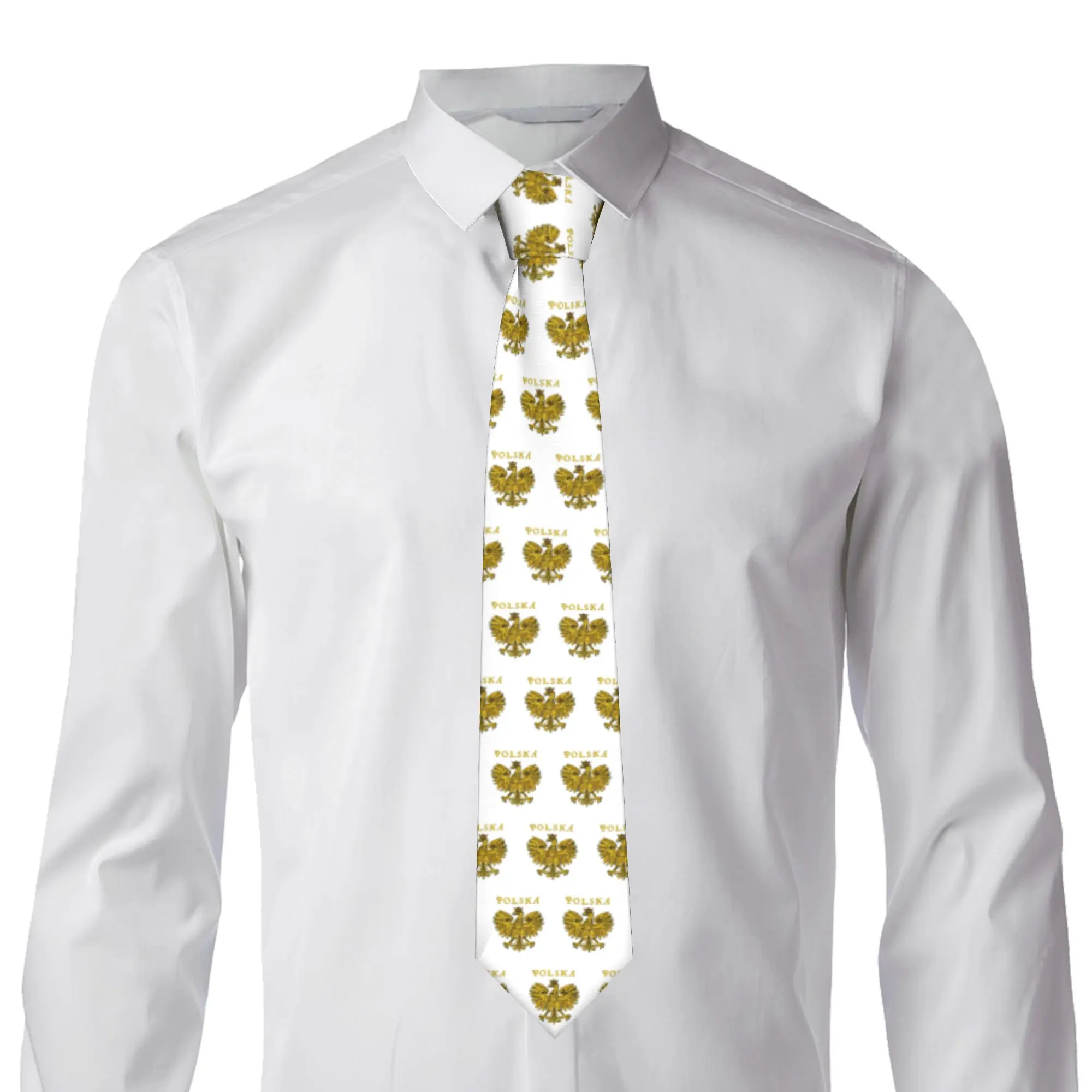 Poland Traditional Polish Neck Tie for Men Formal Flag Of Poland Eagle Silk Party Neckties