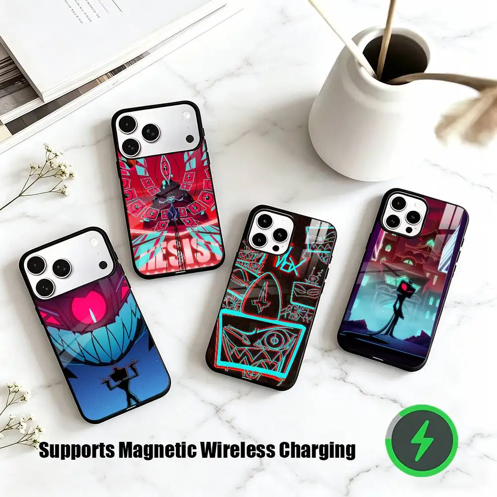 

V-Vox Hazbin Hotel Phone Case For iPhone17,16,15,14,13,12,11 Plus,Pro Compatible with magnetic wireless charging