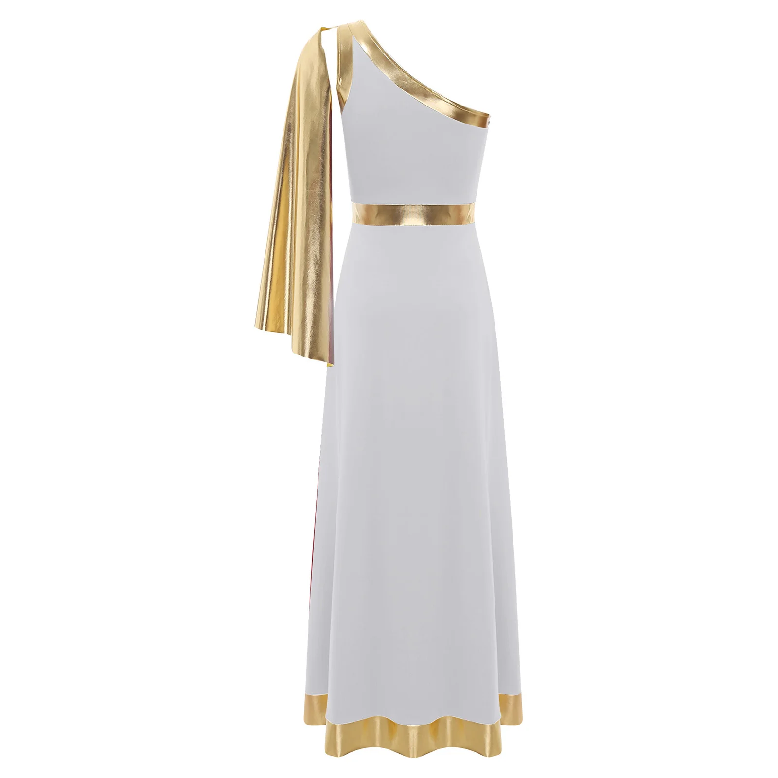 Damska Starożytna Grecka Rzymska Toga na Wyznawanie Kołego Liturgiczny Chrześcijański Taniec Tunika Sukienka Metaliczna Błyszcząca Cosplay Kostium Halloween