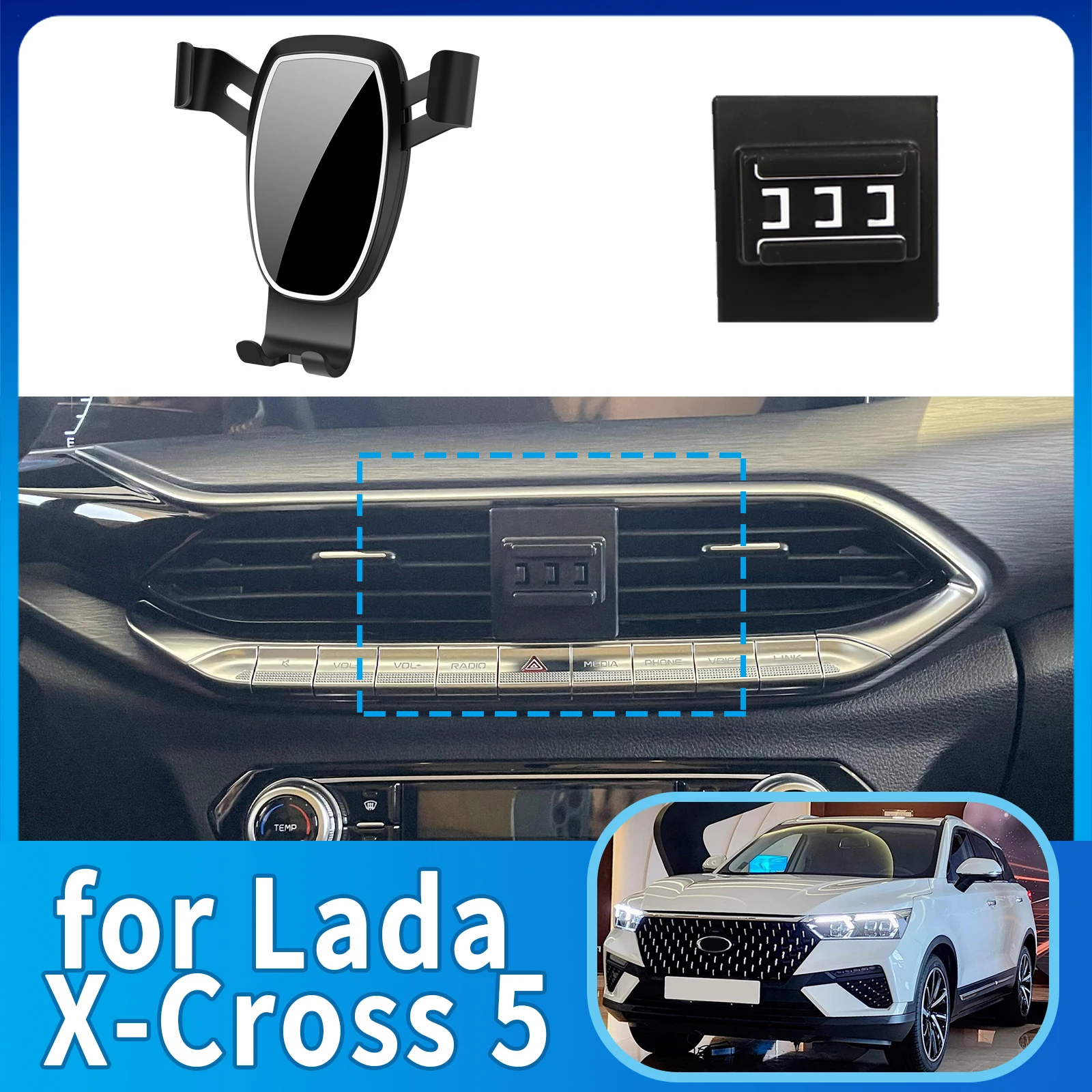 

fit for Lada X-Cross 5 Anti-Shake Screen Base Phone Holder Mount Stand ​​ Dedicated Car​​ accessoires