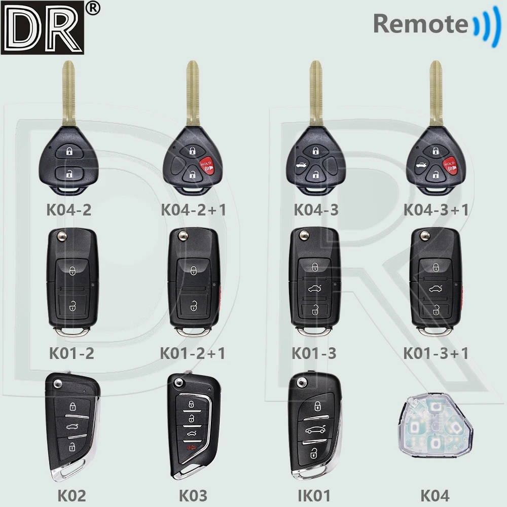 DR Wired Wireless Universal Car Remote Blank Key For Toyota VW Hyundai Kia Peugeot Citroen BMW Audi Mazda Fiat Ford Chevrolet