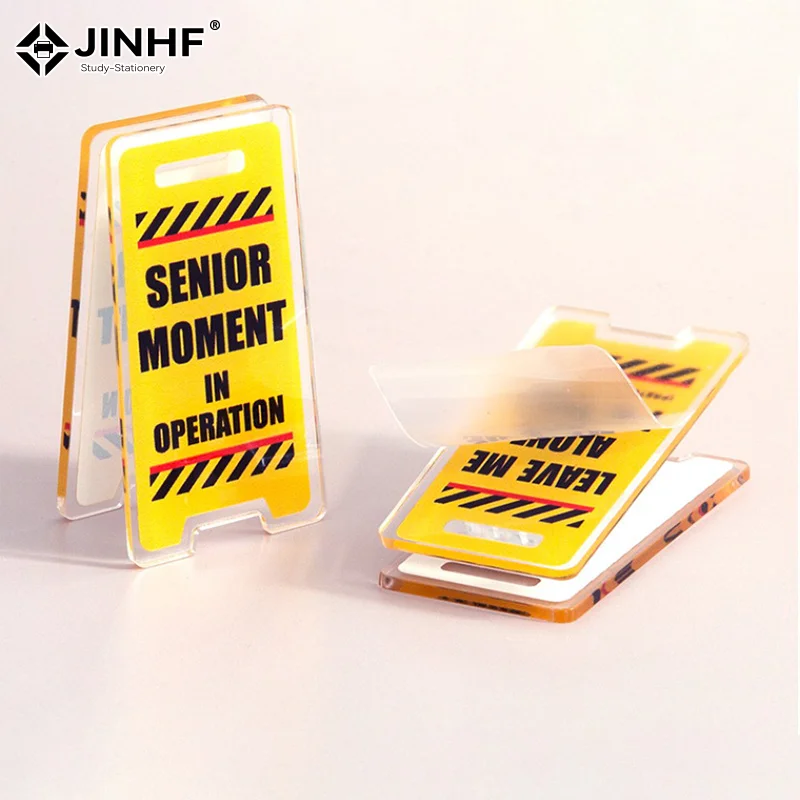 Note Holder For Desk Warning Sign Shaped Desktop Message Clip Funny Sticky Note Holder For Desk Number Card Display Acrylic Clip