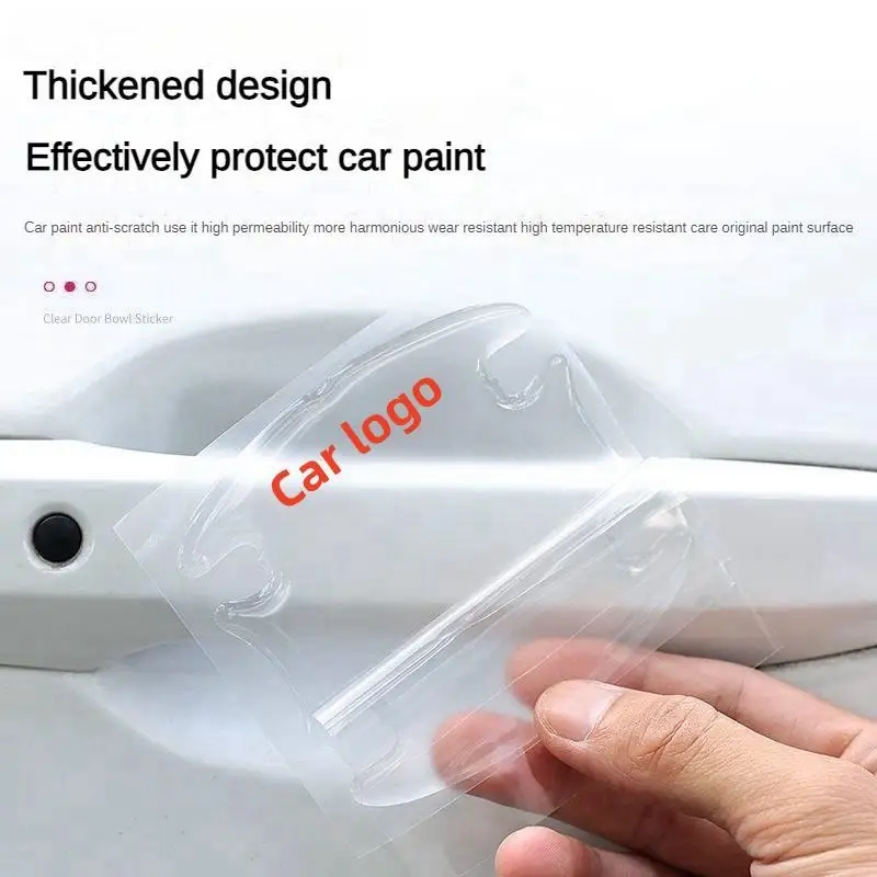 Car door bowl door handle protection sticker rearview mirror door glued For car logo protection sticker car accessories