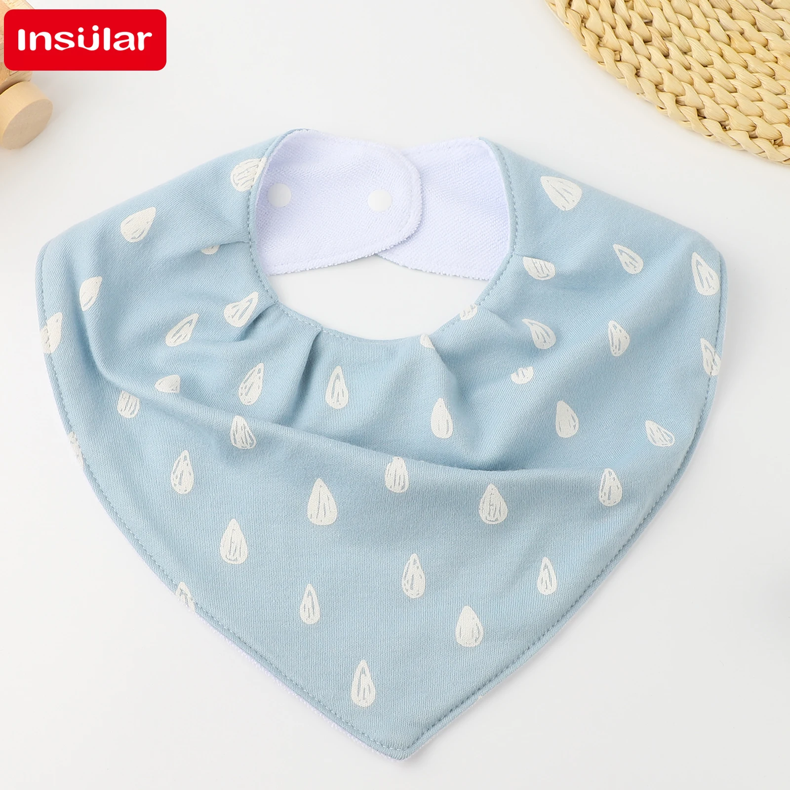 

1 шт./компл. детские нагрудники из 100% хлопка, детские треугольные полотенца со слюной, 4-слойные марлевые внутри, дышащие, устойчивые к пятнам, водонепроницаемый набор