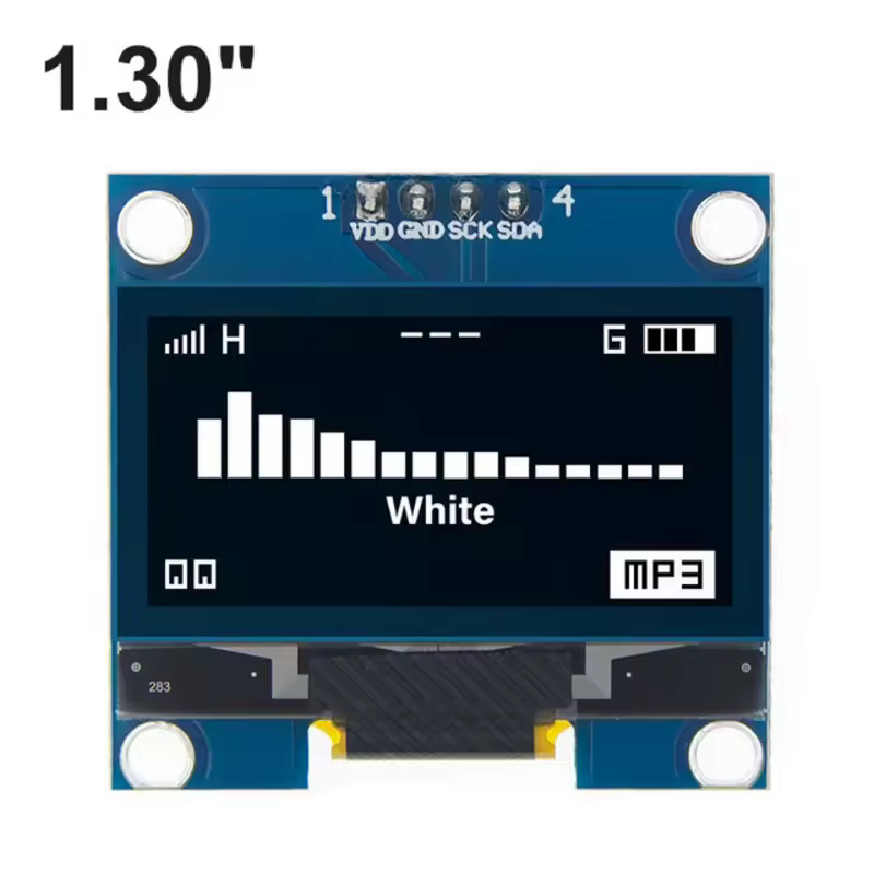 Módulo de pantalla OLED de 1,3 pulgadas, chip de unidad de color blanco/azul sh1106, 128x64, 1,3 pulgadas, LCD OLED, IIC, I2C, resonato para Arduino