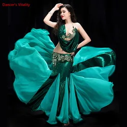 Women 2 piece of Performance of Belly Dancing Show in Costume Bra+fish Tail skirt Dance Cothing Belly dance competition Dress