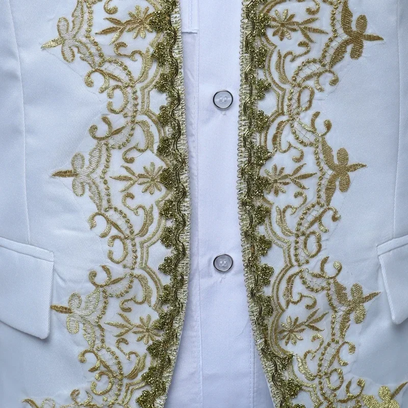 Carnival Wedding Costume Prince Bridegroom Mens Blazer Dress Suits Jabot Lace Tie For Adult Tops Jacket Coat Pants Trouser E