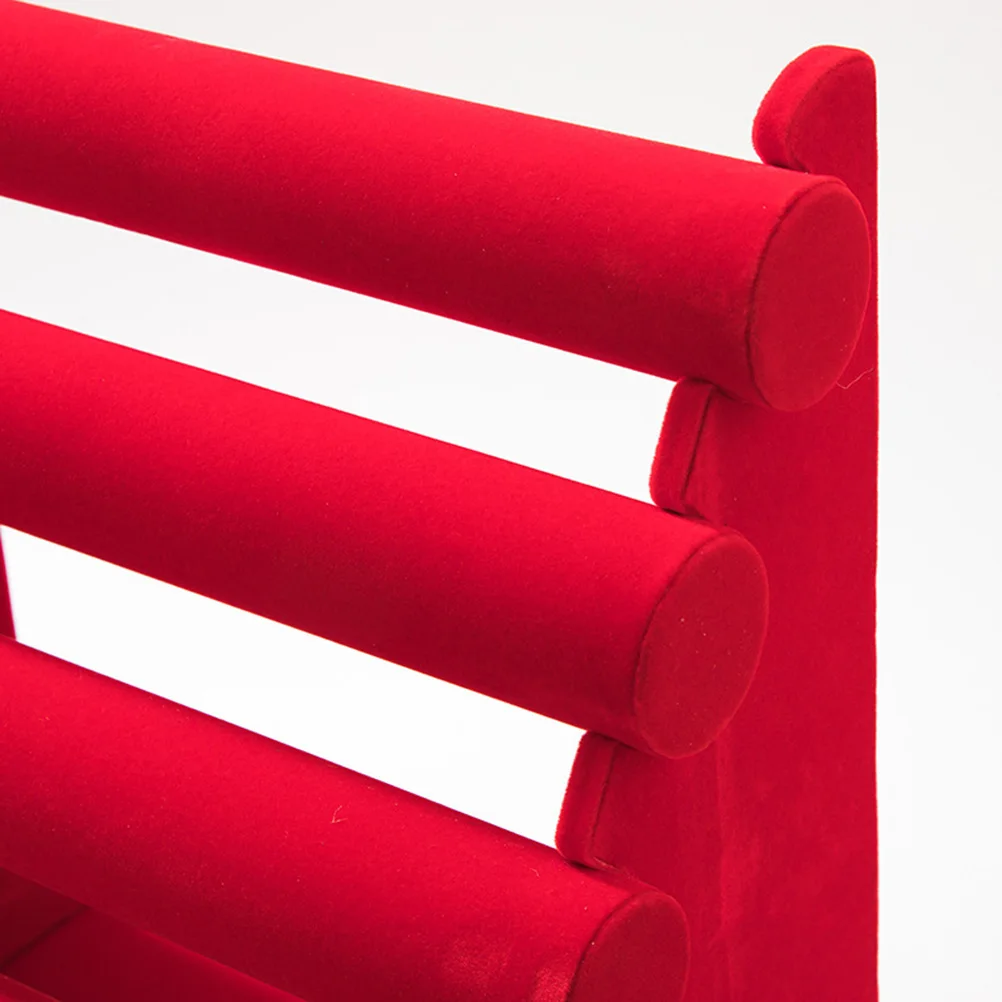 

Подставка для ювелирных изделий, трехслойная стойка для хранения браслетов, органайзер красного цвета, розничный магазин, счетчик, защитная поверхность