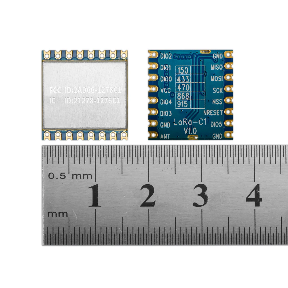 Imagem -02 - Fcc Ce-red ic Certificado 915mhz 20dbm Sx1276 Chip de Longo Alcance 4km rf Módulo Lora sem Fio 10 Peças Lote Lora1276-c1