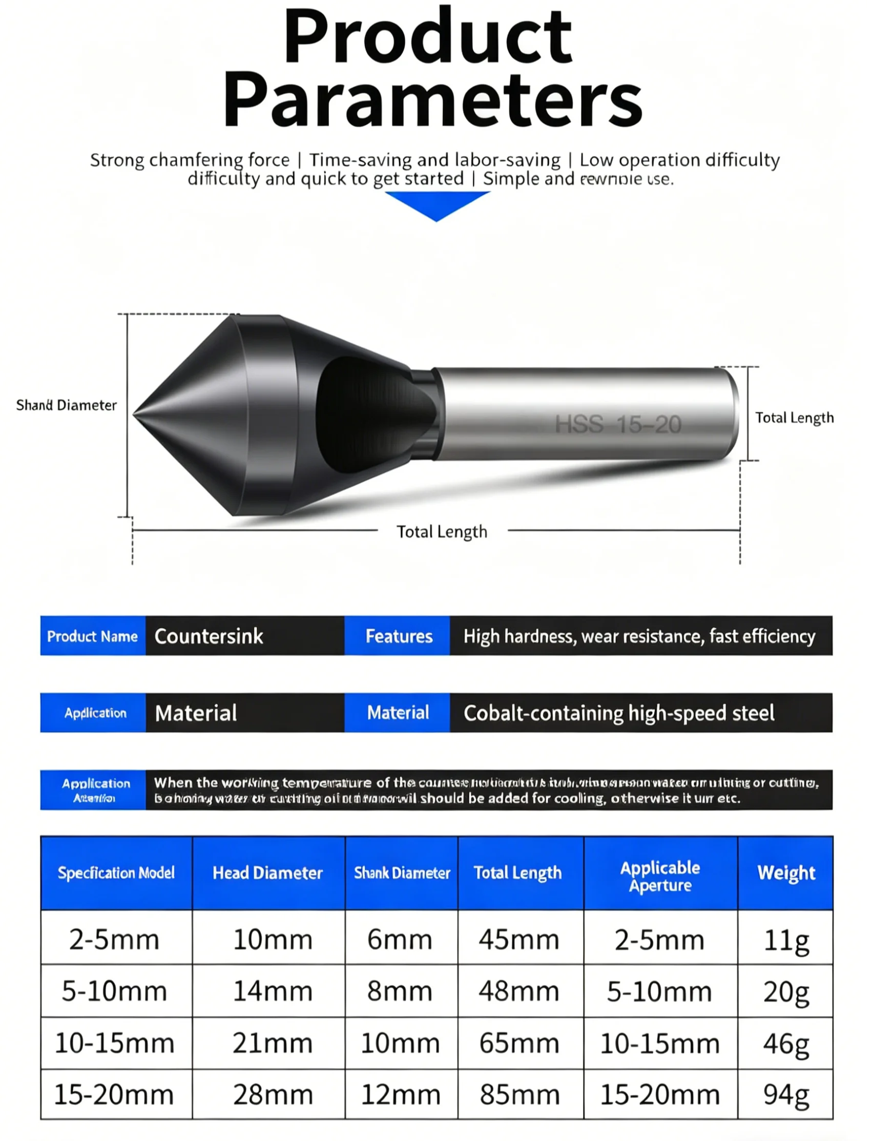 M35 Cobalt Deburring Chamfer Cutter Countersink Drill Bit 90 Degree HRC89 TiAlN HSS-CO Oblique Hole Chamfering Drill