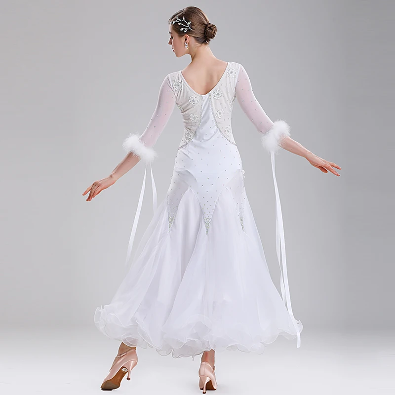 Robe de danse moderne personnalisée, grande jupe pivotante pour spectacle de valse, jupe Standard nationale haut de gamme, vêtements de danse sociale