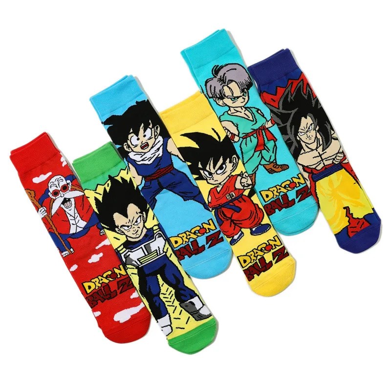 Anime Dragon Ball Bawełniane skarpetki Kid Son Goku Hip Hop Skateboard Długie pończochy Jesień Zima Elastyczne ciepłe skarpetki Prezent świąteczny