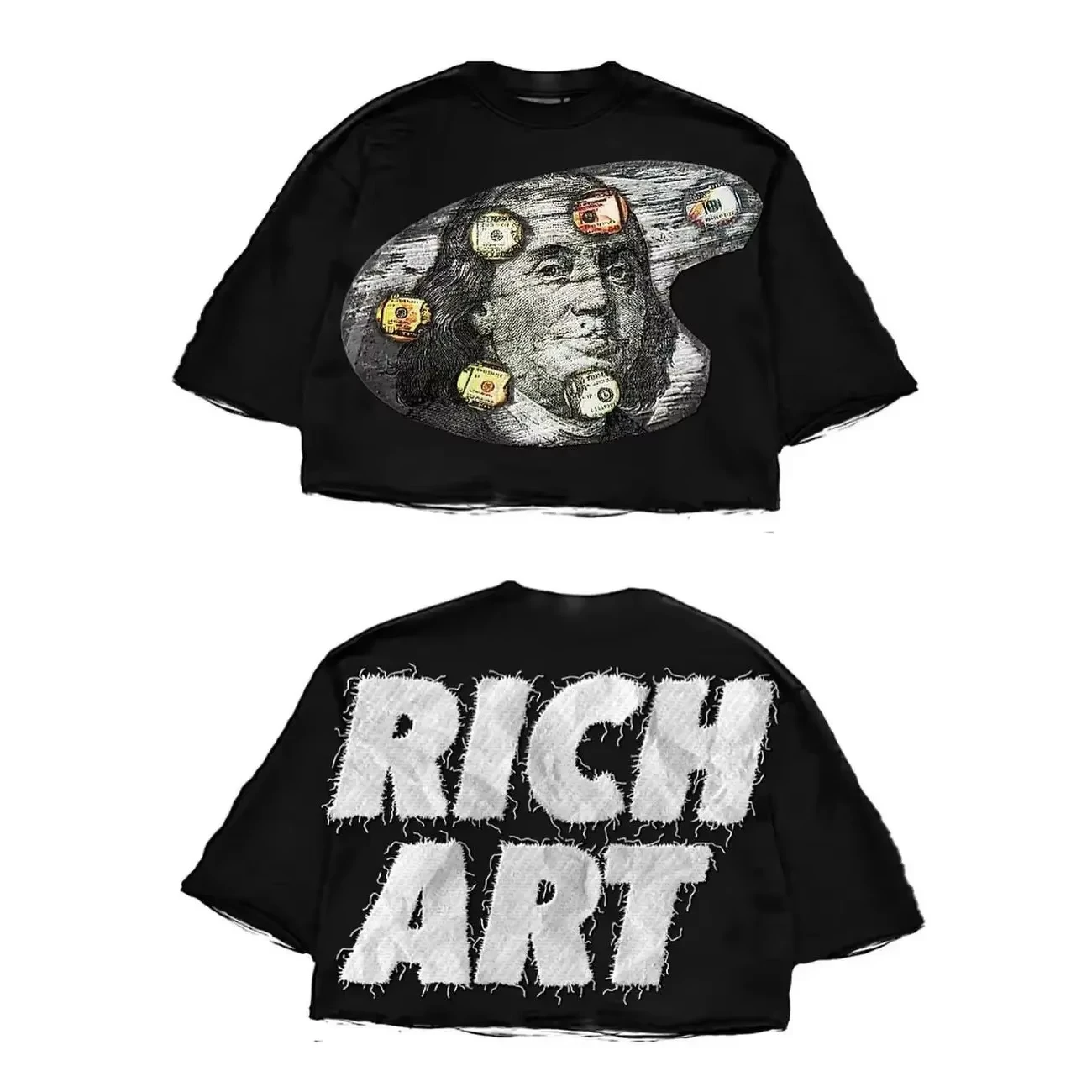 2025 Hip hop punk men and women Harajuku vintage short sleeve top TLL American street Y2k long printed pattern T-shirt