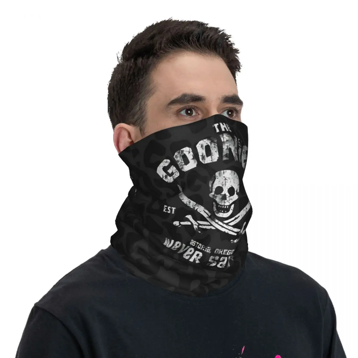 Awesome Goonies never say die Bandana Neck Gaiter Motocross Face Scarf Multifunctional Headwear Cycling Unisex Adult Winter