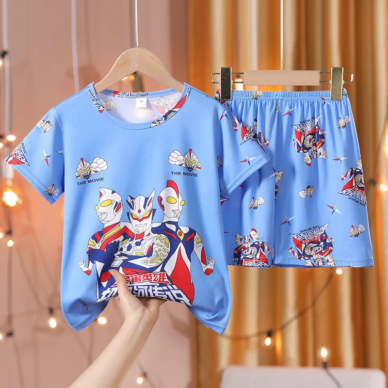 Conjunto de pijamas para niños cóncavo convexo hombre Kawaii Monster ropa de dormir bebé de manga corta niñas y niños conjunto de ropa fina para el hogar verano