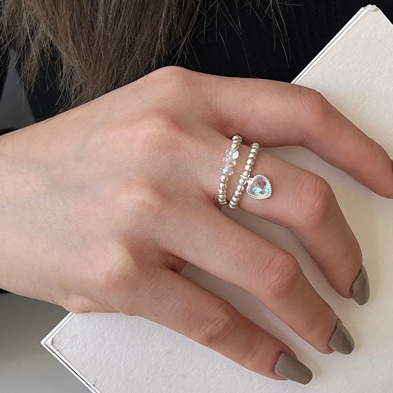 PANJBJ 925 Sterling Silber Mondstein Unregelmäßigen Ring für Frauen Party Geschenk Adjustabler Persönlichkeit Koreanische Dropshipping – Detail 27