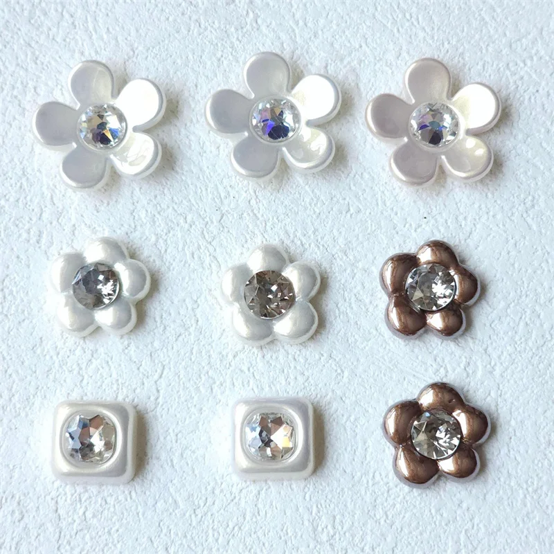 Min order 30pcs/lot color print cartoon flowers square shape resin cabochon beads diy jewelry garment hair accessory
