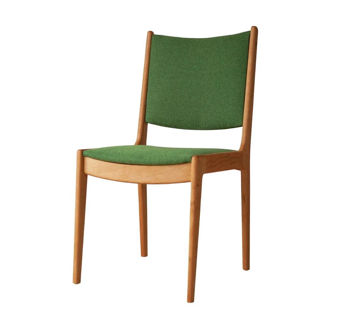 Green Qi chair, solid wood, simple home backrest, comfortable for long-term sitting, balcony, leisure desk, dining chair