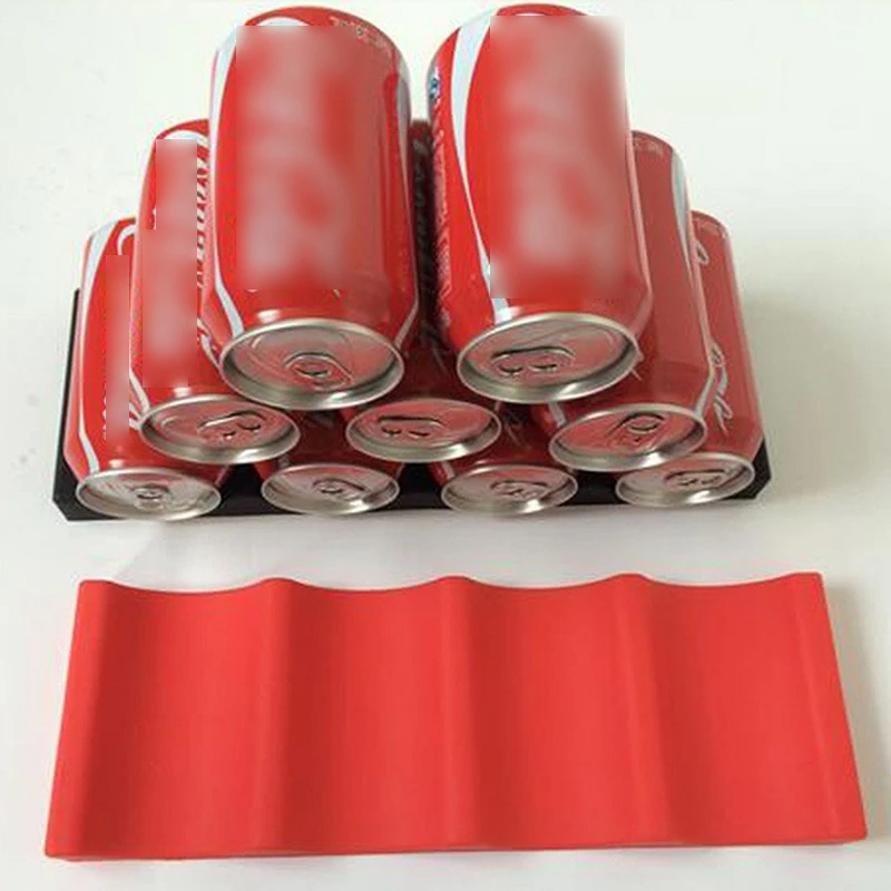 A47Z 2 Buah Alas Tempat Rak Botol Anggur Bir Kaleng Kulkas Silikon Alat Susun Rapi Organizer Kulkas Dapur