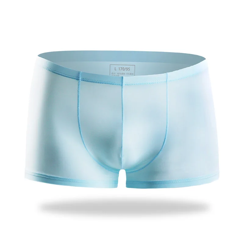 Men's Underwear Ice Silk Ultra-Thin Summer Breathable Men's Boxer Shorts Flat-Angle Shorts Youth Underwear Sexy