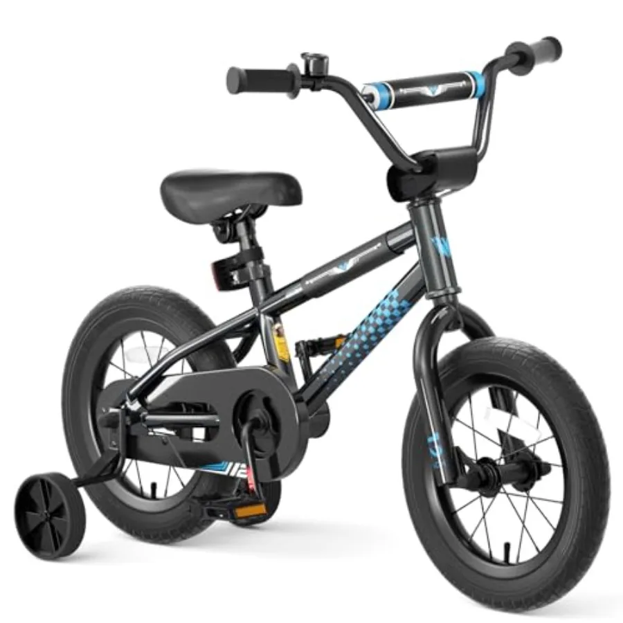 

Велосипед BMX для малышей, 12 дюймов, с тренировочными колесами, для мальчиков и девочек 3-8 лет, прочная стальная рама, регулируемое сиденье, ножной тормоз
