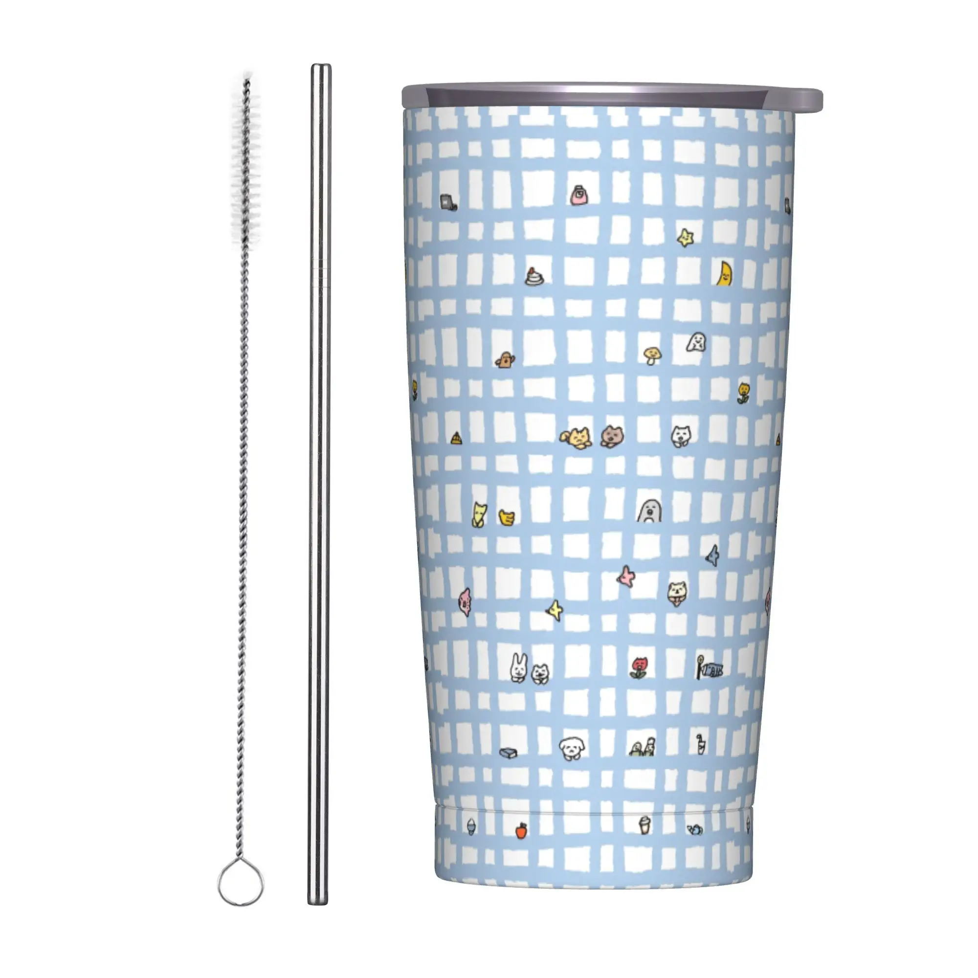 

Квадратный стакан из нержавеющей стали с милым котом и цветком, кружка для вождения, большая кофейная кружка, портативная бутылка для воды для холодного и горячего чая с молоком