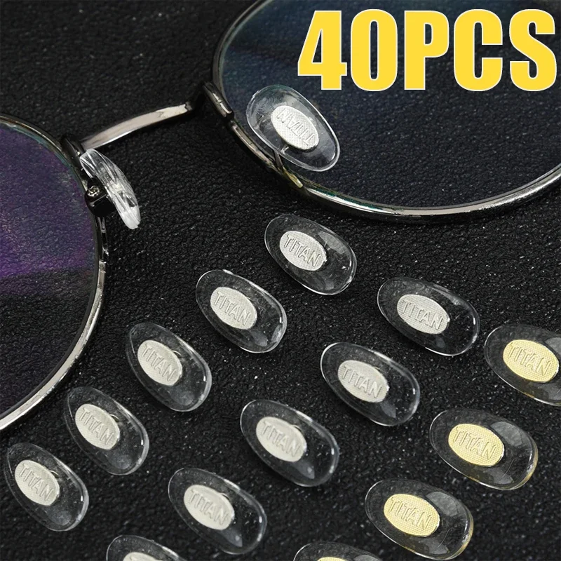 40Pcs Anti-slip Eyeglasses Pads Gold Nose Bracket Pads for Glasses Comfortable Silicone Eyewear Nose Pad Glasses Accessories