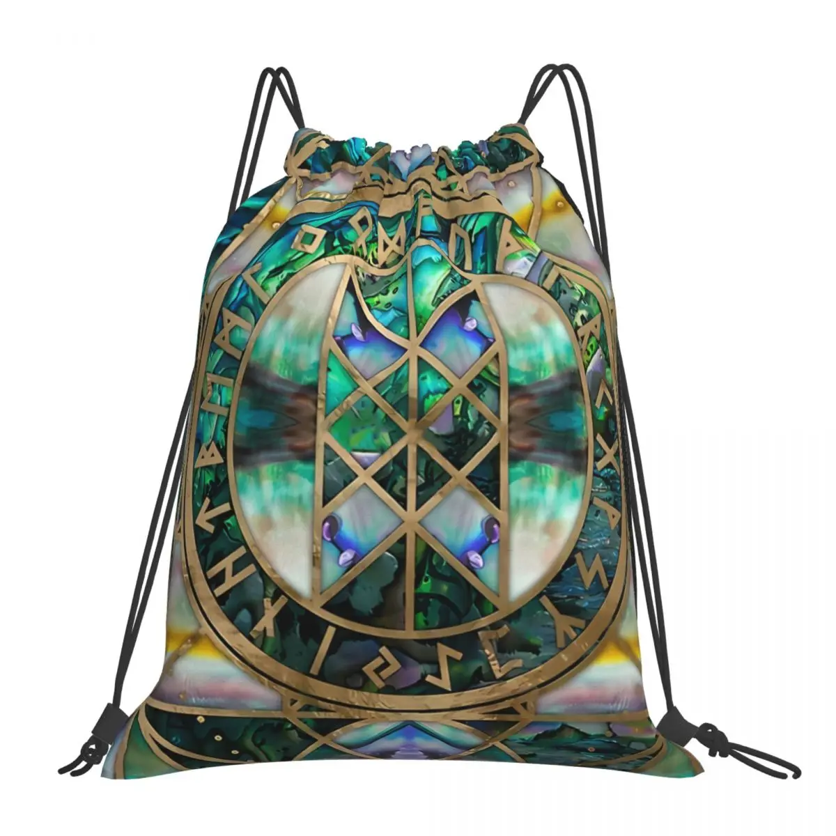 Web Of Wyrd The Matrix Of Fate V-Viking Age Cool Print Drawstring Bags Men Women Storage Backpack Teenager Travel Bag