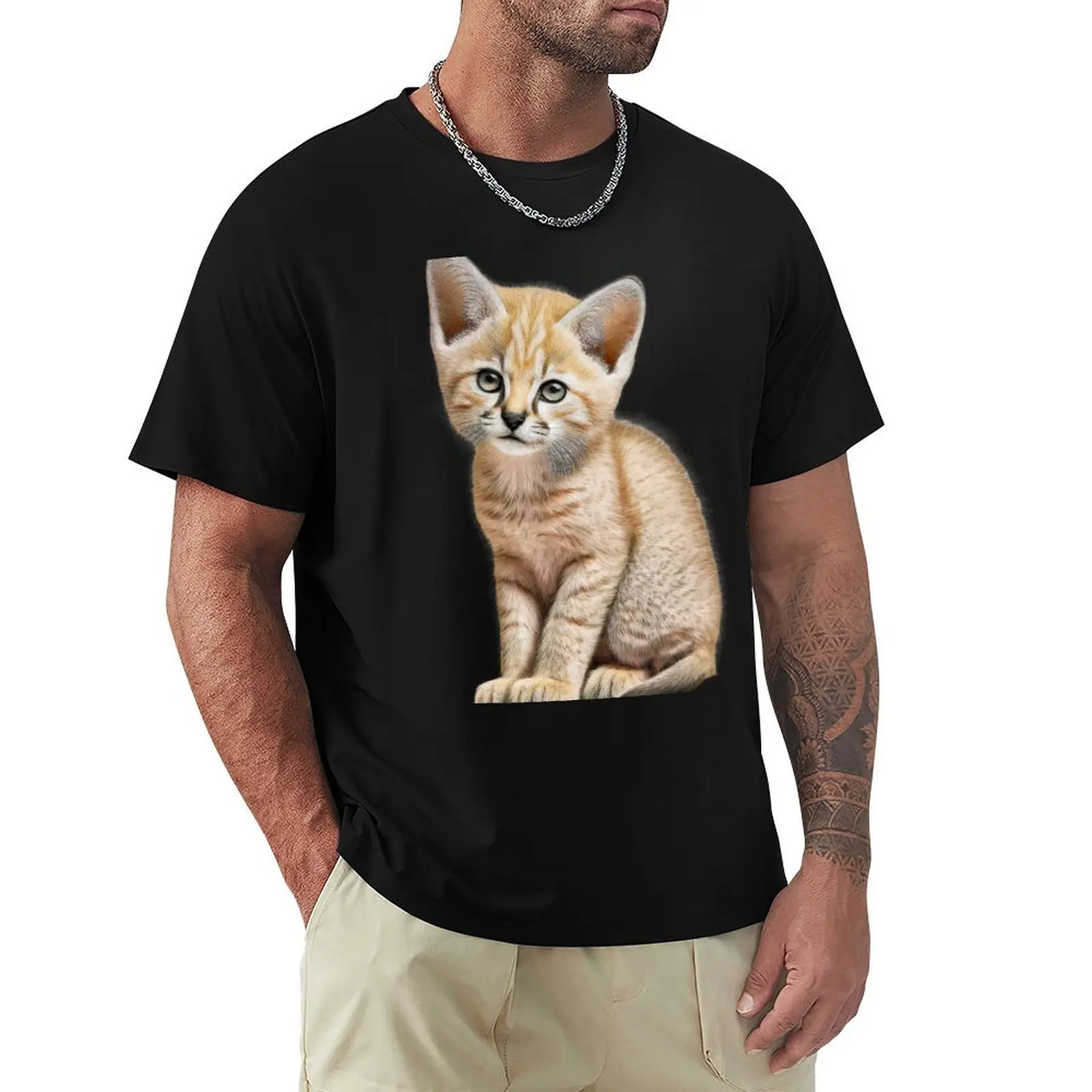 

Cute House Cat for Cat Lovers T-Shirt Basic Solid Color Short Sleeve Cotton Top