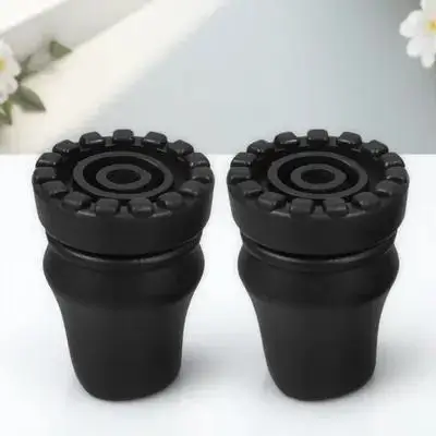 2Pcs Non-Slip Cane Tips Black Rubber 19Mm Walking Stick End Caps Heavy Duty Crutch Covers for Elderly Walking Stability