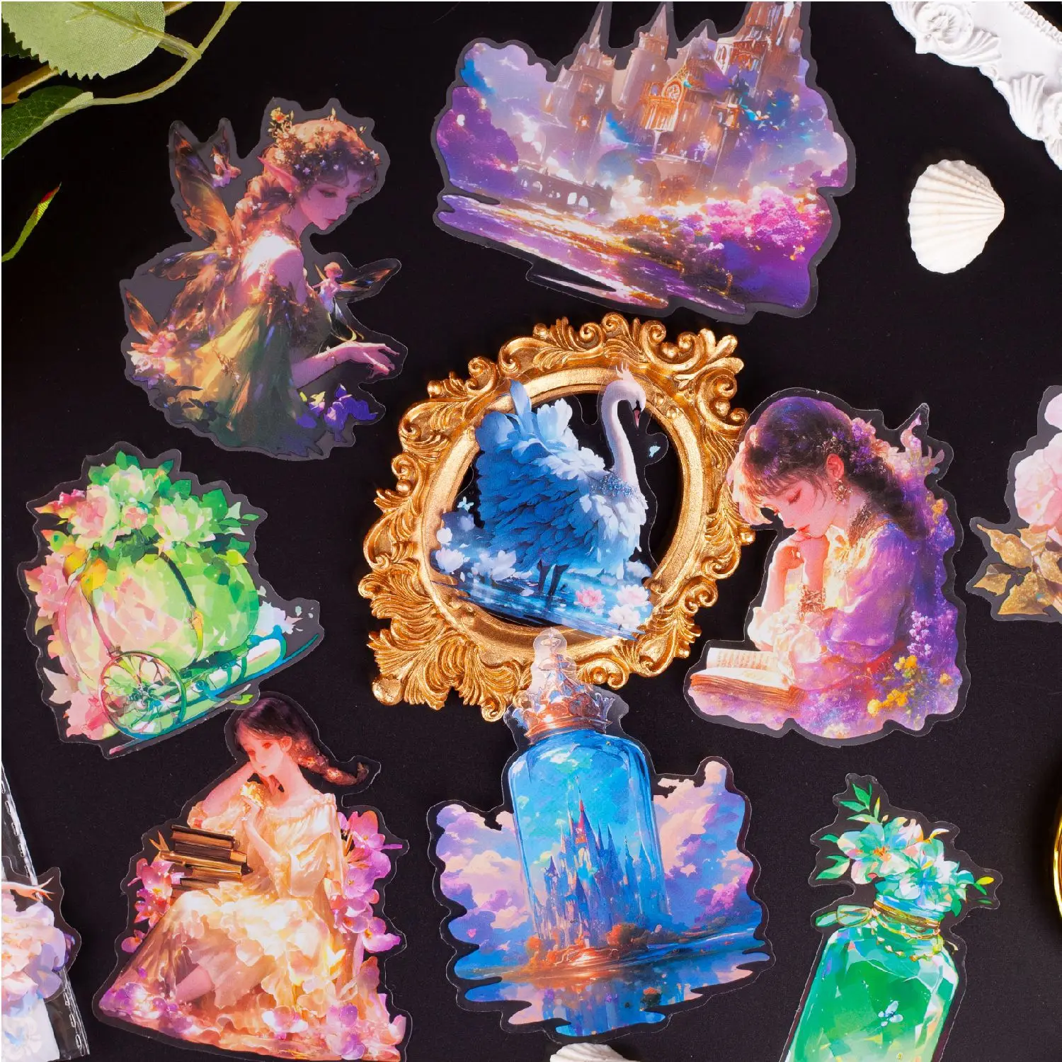 8Pcs Secret Girl Series Decorative Sticker Retro PET Collage Scrapbooking Label Diy Diary Album Journal Planner