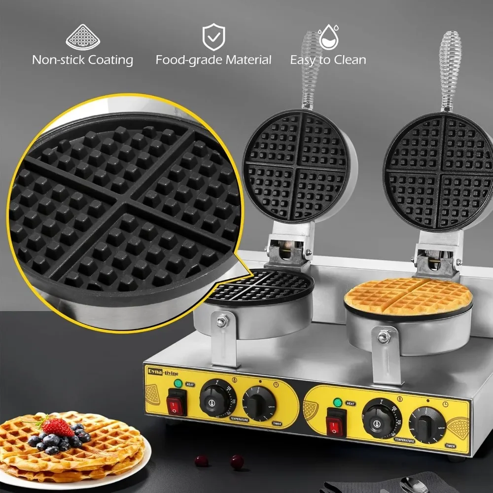 400W Non-Stick Commercial Waffle Maker Stainless Steel Waffle Iron Mac