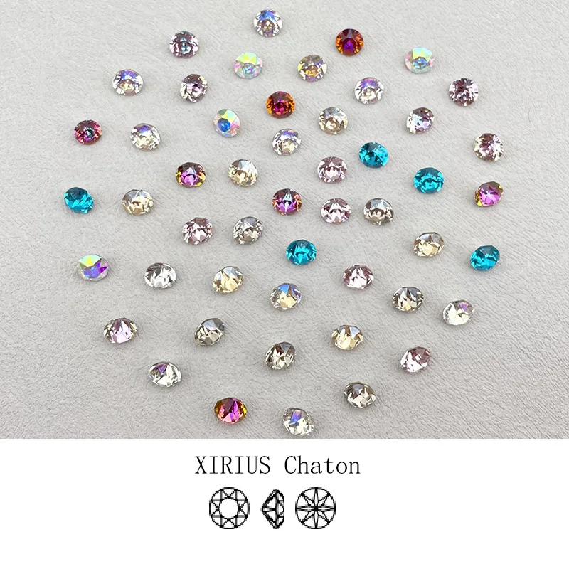 1088 XIRIUS Chaton cuentas redondas de cristal Pointback 4-10mm gema de diamantes de imitación k9 cristales de cristal para uñas diamante pequeño para joyería DIY