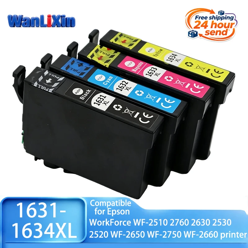 1-5 Set T1631 T1632 T1633 T1634 Ink Cartridge Compatible for Epson WorkForce WF-2510 2760 2630 2530 2520 WF-2650 WF-2750 WF-2660