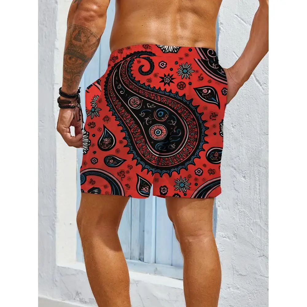 1pcs Men's Short swim trunks2026 Summer 3D Printed Short sleeve Quick drying Breathable Polyester running sport
