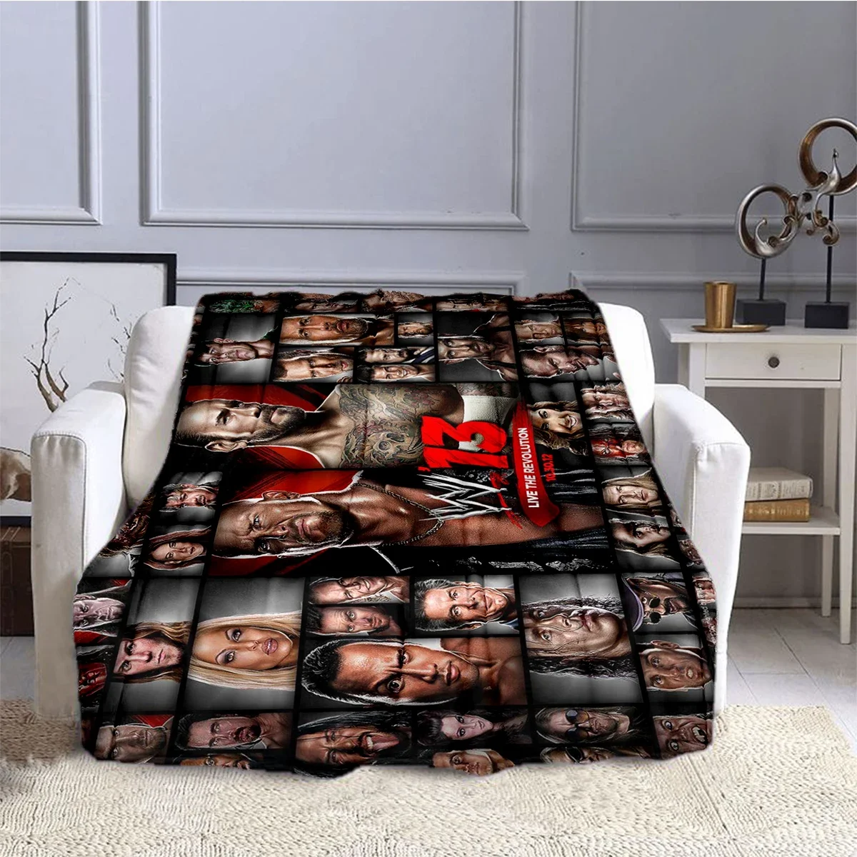 WWE World Wrestling LOGO TV GAME Blanket Children's High Quality Flannel Blankets Soft  Comfortable Home Travel Blanket