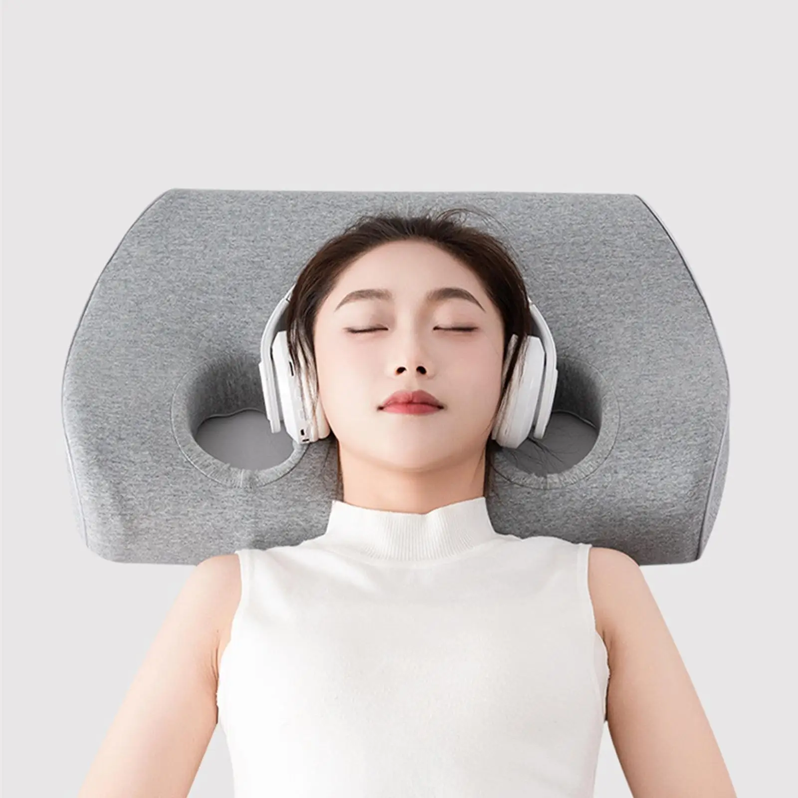 Washable Memory Foam Ear Piercing Pillow Side Sleeper Cushion for Sleeping Comfort and Pain Relief