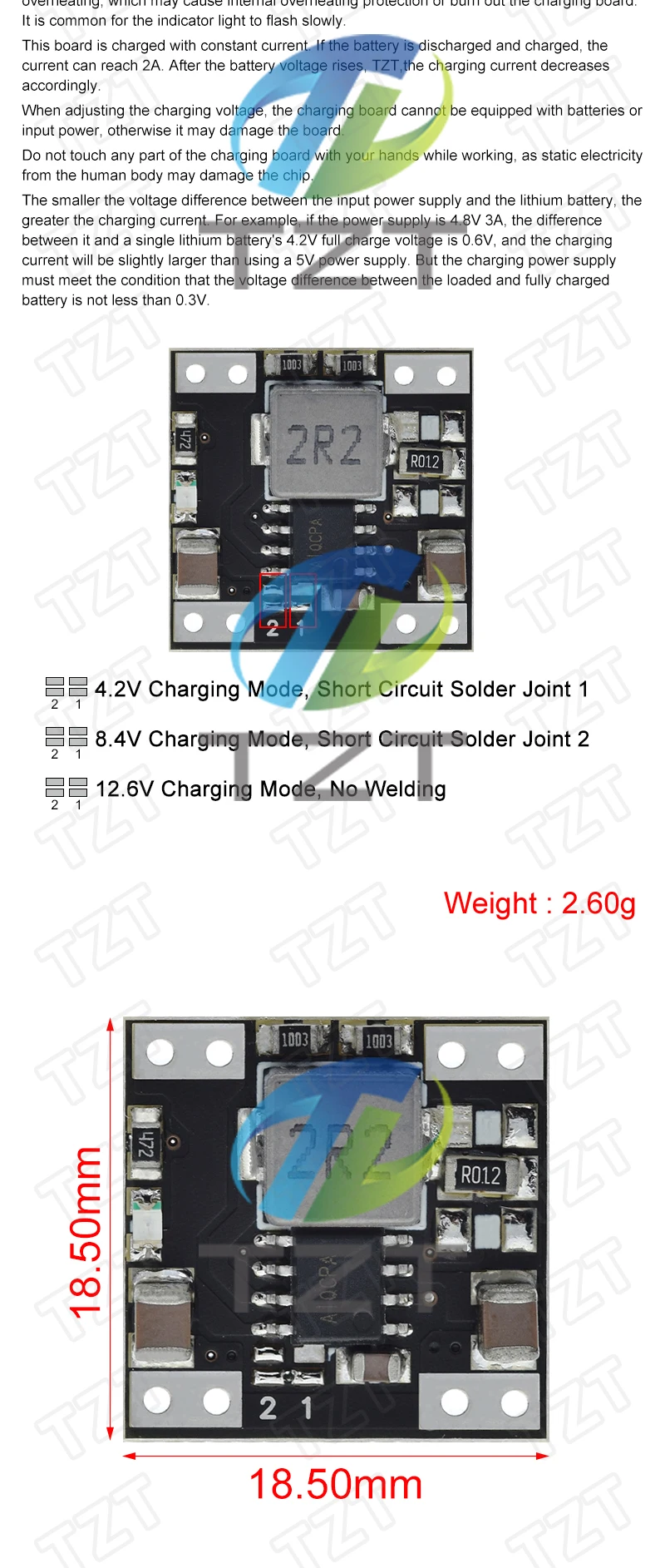 3S-Akku 18650-Ladegerätmodul Li-Ion-Lithium-Abwärtswandler-Schutzplatine Powerbank-Modul 2A 4,2V/8,4V/12,6V Spannungsschutz – Detail 3