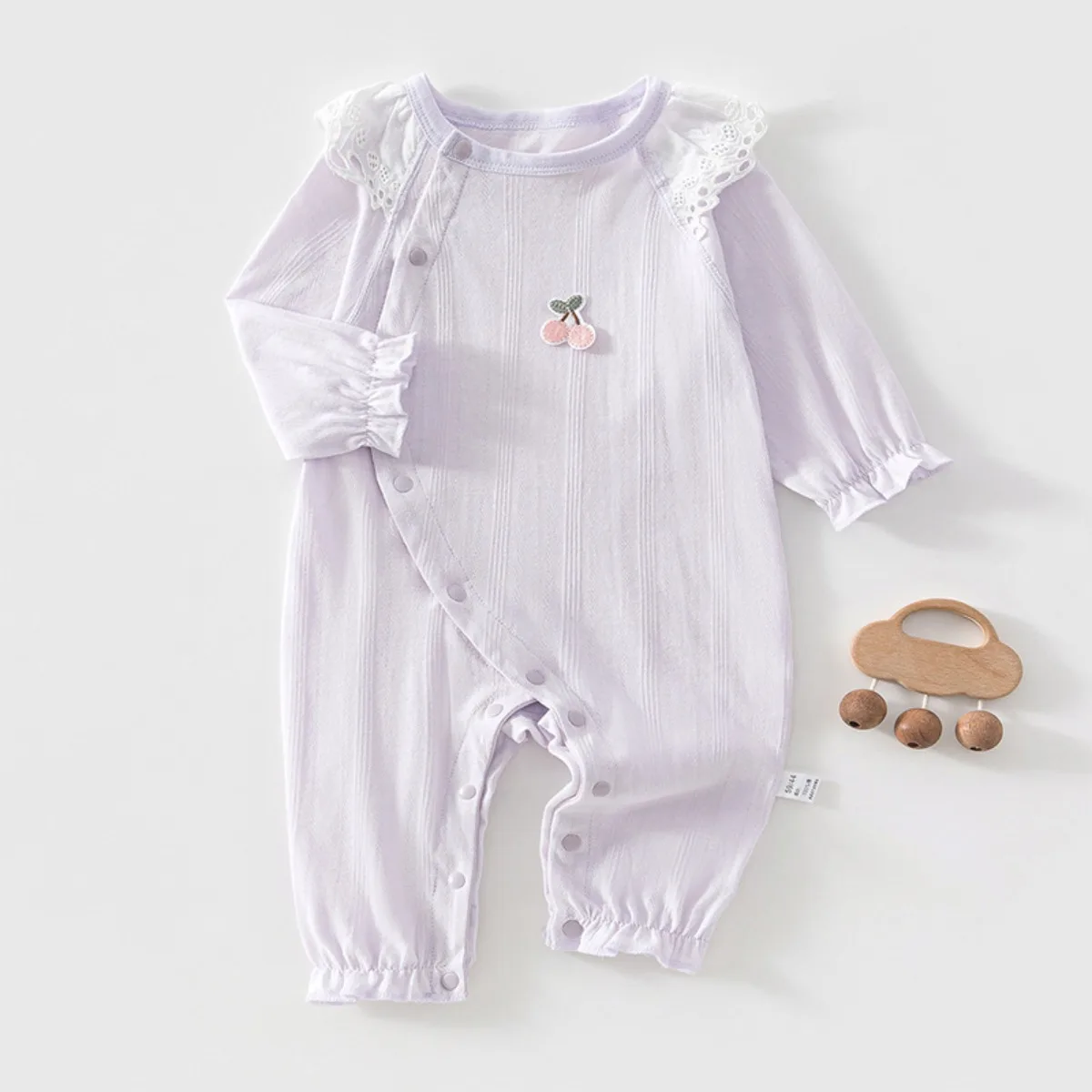 0-18M Infant Girl Soft Pure Cotton Princess Jumpsuit Baby Summer Lightweight Cool Romper Toddler Easy on Off Casual Knit Babygro