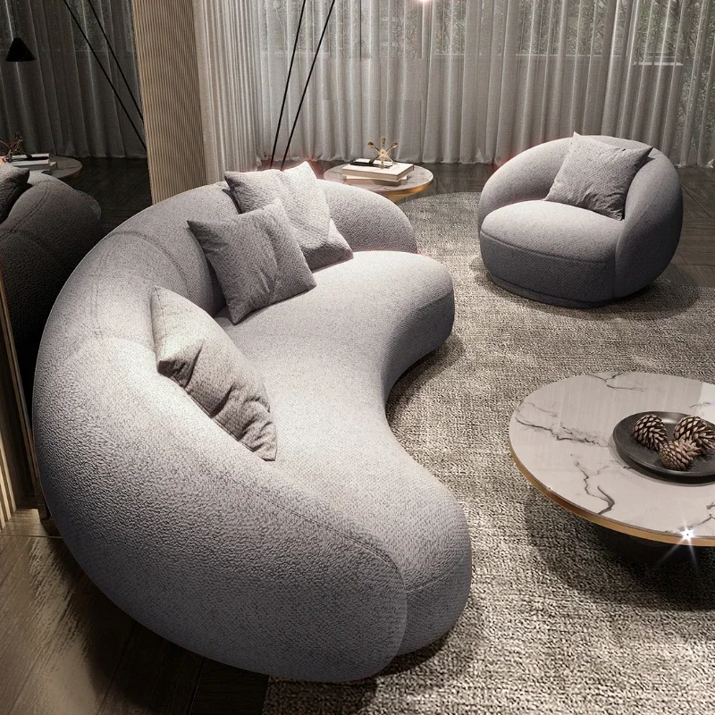 

Special-Shaped Sofa Modern Minimalist Nordic Fabric Sofa Minimalist Gray Light Luxury