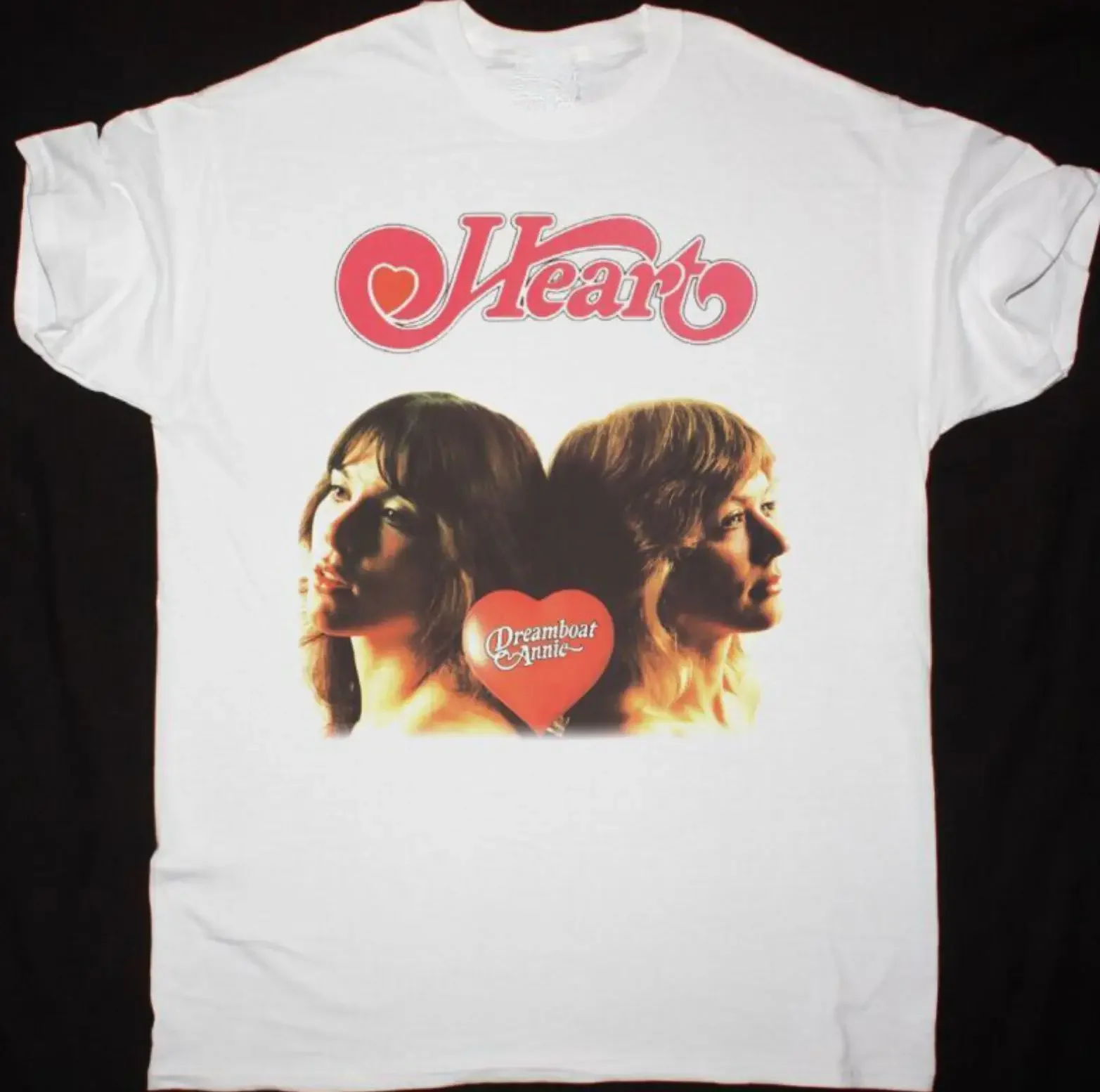 Vtg HEART DREAMBOAT ANNIE Cotton White Classic T Shirt