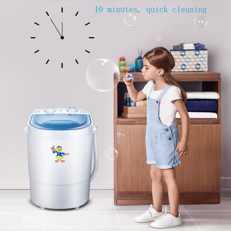 220V 4.5KG Single Barrel Mini Blue Light Automatic Semi-automatic Household Pulsating Dehydrating Baby Washing Machine