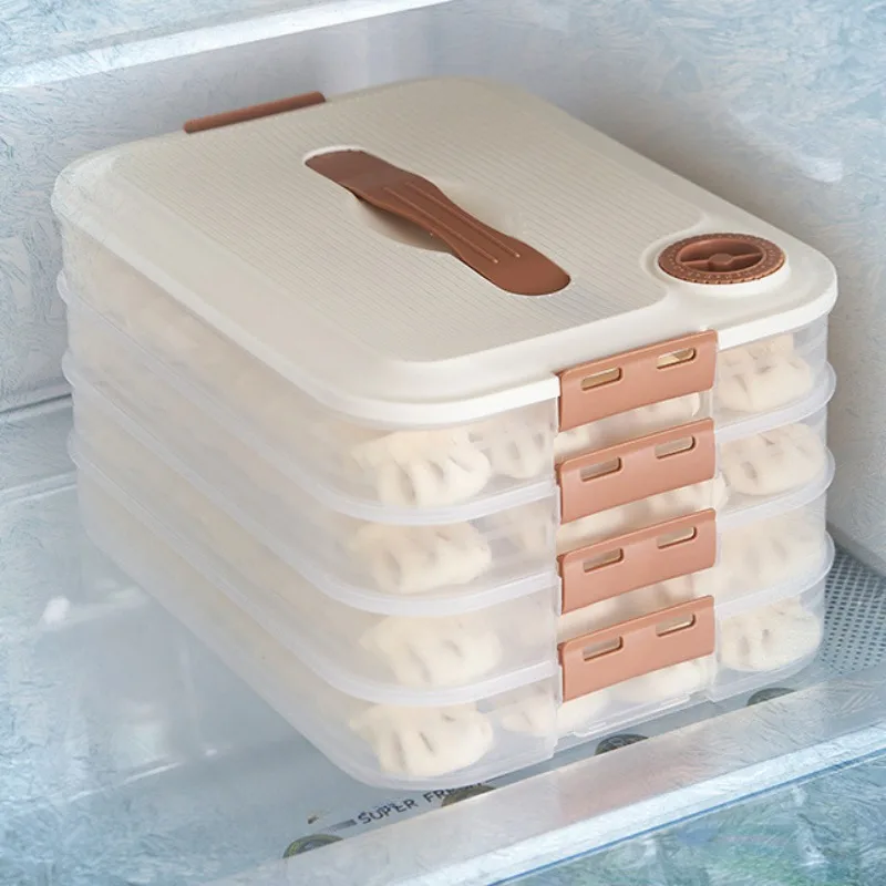 Multilayer Kitchen Food Grade Multilayer Dumpling Storage Box for Freezing and Fresh Keeping with Sealed Refrigerating Function