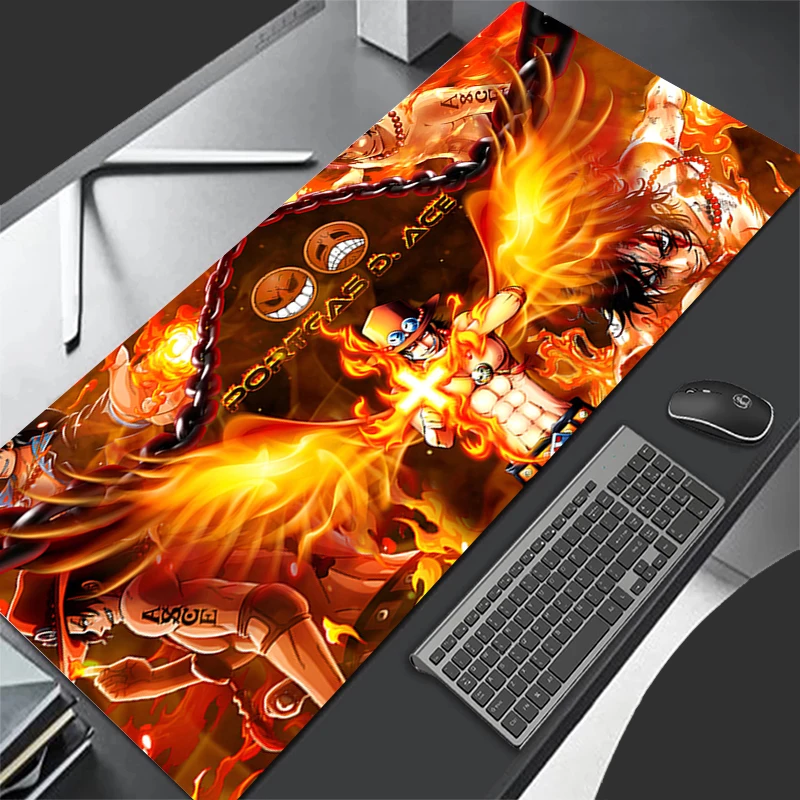 Anime One Piece Portgas·D· Ace Pattern Game mousepad Pads Rubber Mouse Mat Desk Gaming Non-Slip Desk Mat decorate Boys style